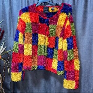 Michael Simon Multicolor Textured Jacket Rare Unique// cottagecore cozy